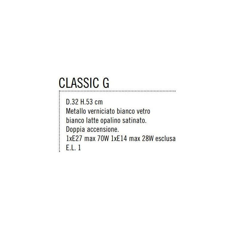 CLASSIC LAMPADA DA TAVOLO IN VETRO BIANCO LATTE Illuminando - Cristalensi Shop Online