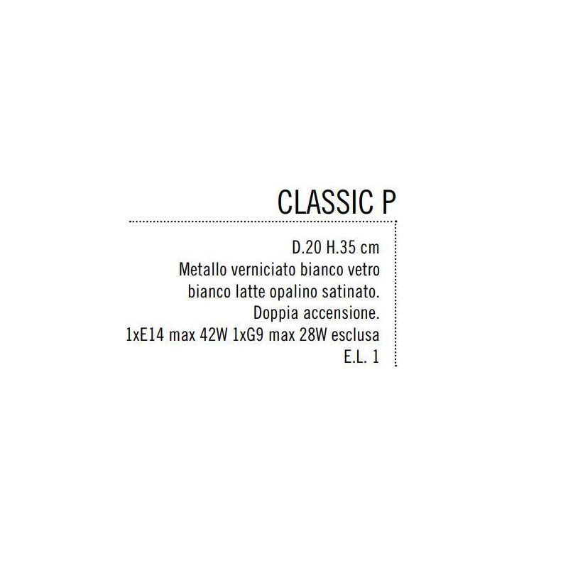 CLASSIC LAMPADA DA TAVOLO IN VETRO BIANCO LATTE PICCOLA Illuminando - Cristalensi Shop Online