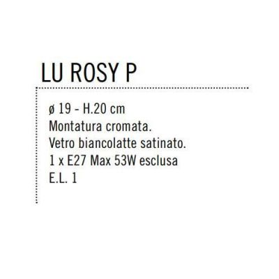 ROSY ABAT-JOUR IN VETRO BIANCO LATTE SATINATO E MONTATURA CROMO LUCIDA Illuminando - Cristalensi Shop Online