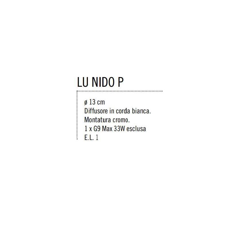 NIDO PICCOLO ABAT-JOUR IN CORDA BIANCA DIAMETRO 13 CM. DI ILLUMINANDO Illuminando - Cristalensi Shop Online