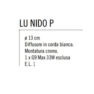 NIDO PICCOLO ABAT-JOUR IN CORDA BIANCA DIAMETRO 13 CM. DI ILLUMINANDO Illuminando - Cristalensi Shop Online
