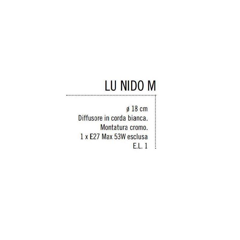 NIDO MEDIA LAMPADA DA TAVOLO PICCOLA IN CORDA BIANCA DIAMETRO 18 CM Illuminando - Cristalensi Shop Online