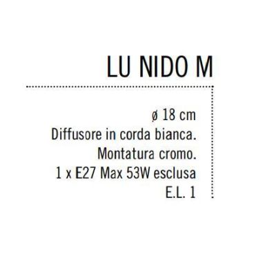 NIDO MEDIA LAMPADA DA TAVOLO PICCOLA IN CORDA BIANCA DIAMETRO 18 CM Illuminando - Cristalensi Shop Online