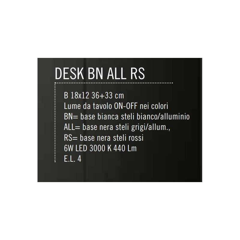 DESK LAMPADA DA TAVOLO TECNICA A LED DA 6W IN TRE COLORI Illuminando - Cristalensi Shop Online