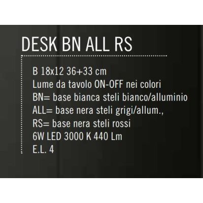 DESK LAMPADA DA TAVOLO TECNICA A LED DA 6W IN TRE COLORI Illuminando - Cristalensi Shop Online