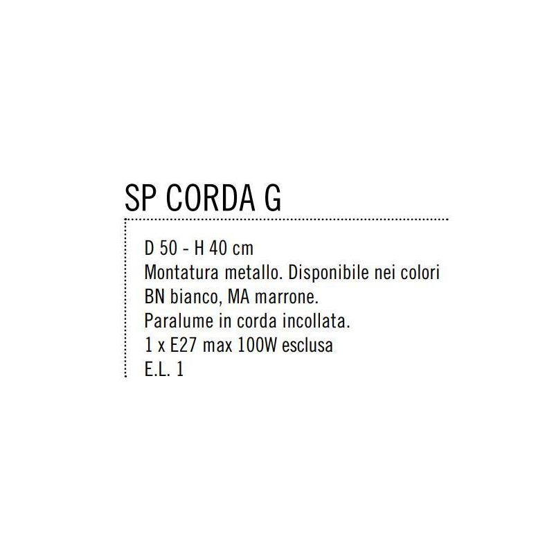 CORDA SOSPENSIONE GRANDE IN CORDA COLORATA DI MARRONE O BIANCO Illuminando - Cristalensi Shop Online