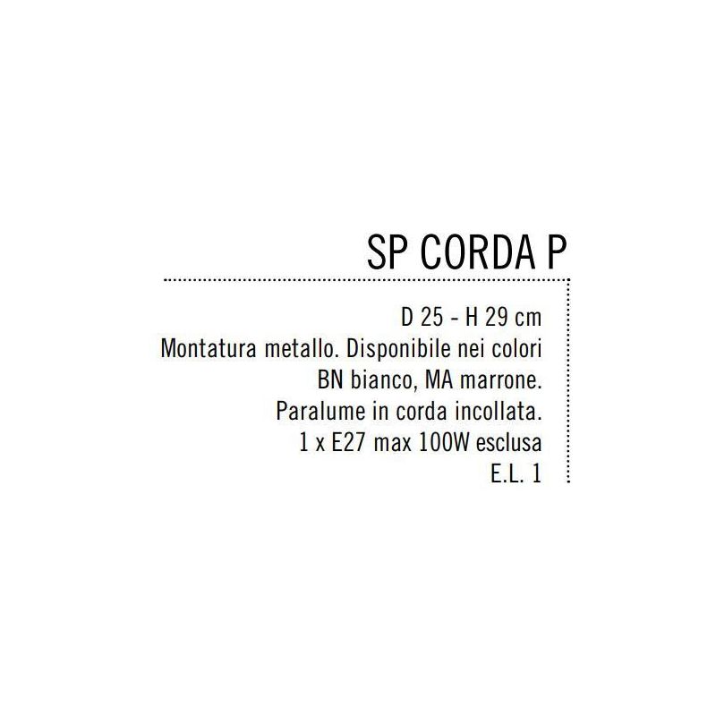 CORDA SOSPENSIONE PICCOLA IN CORDA INCOLLATA MARRONE O BIANCA DI ILLUMINANDO Illuminando - Cristalensi Shop Online