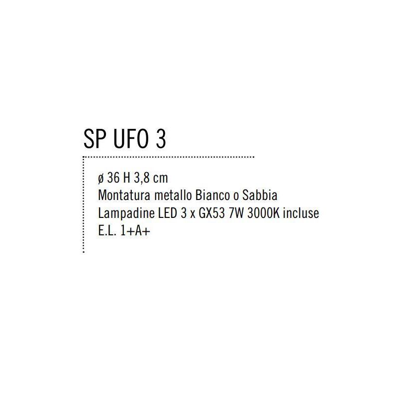 UFO 3 SOSPENSIONE DIAMETRO 36 CM BIANCA O SABBIA 3 LUCI CON LAMPADINE LED SOSTITUIBILI Illuminando - Cristalensi Shop Online