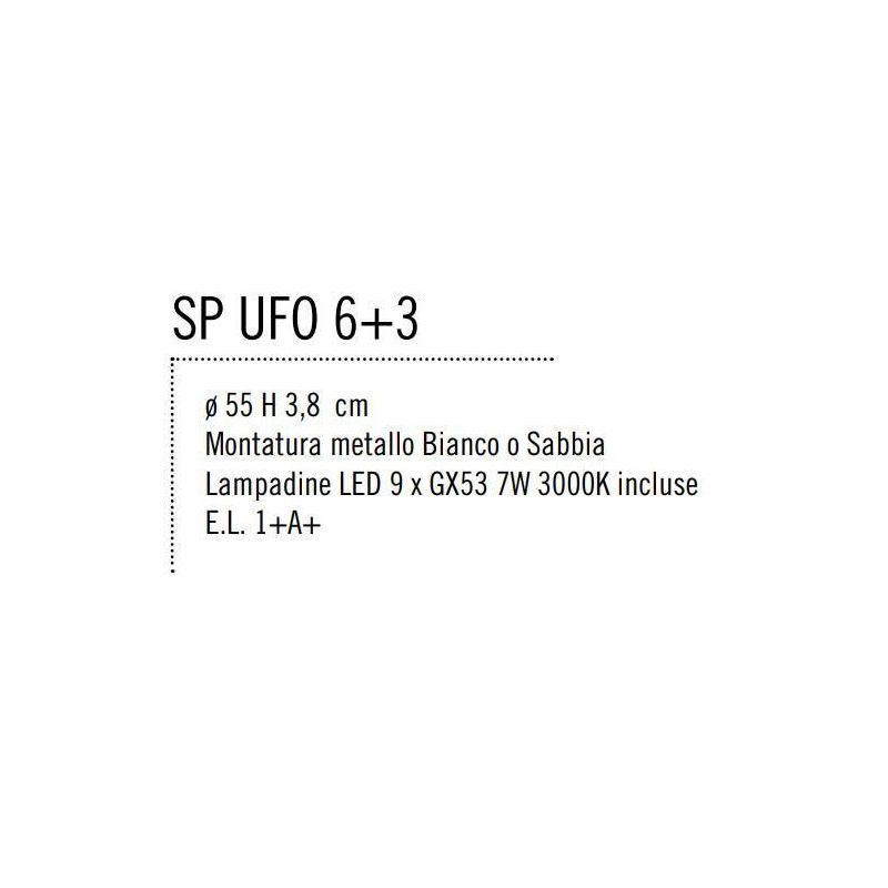 UFO SOSPENSIONE MODERNA A CERCHIO DEL DIAMETRO DI 55 CM BIANCA O SABBIA CON 9 LUCI ATTACCO GX53 Illuminando - Cristalensi Shop O