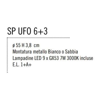 UFO SOSPENSIONE MODERNA A CERCHIO DEL DIAMETRO DI 55 CM BIANCA O SABBIA CON 9 LUCI ATTACCO GX53 Illuminando - Cristalensi Shop O