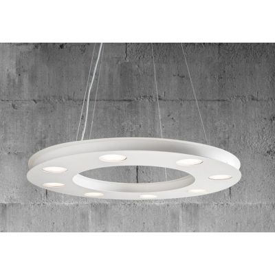 UFO SOSPENSIONE MODERNA A CERCHIO DEL DIAMETRO DI 70 CM BIANCA O SABBIA CON 12 LUCI ATTACCO GX53 Illuminando - Cristalensi Shop 