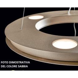 UFO SOSPENSIONE MODERNA A CERCHIO DEL DIAMETRO DI 70 CM BIANCA O SABBIA CON 12 LUCI ATTACCO GX53 Illuminando - Cristalensi Shop  2