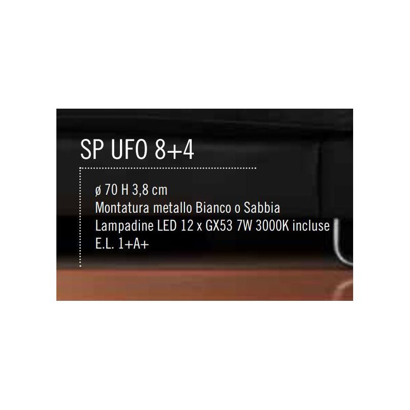 UFO SOSPENSIONE MODERNA A CERCHIO DEL DIAMETRO DI 70 CM BIANCA O SABBIA CON 12 LUCI ATTACCO GX53 Illuminando - Cristalensi Shop 