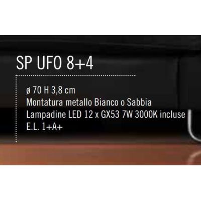 UFO SOSPENSIONE MODERNA A CERCHIO DEL DIAMETRO DI 70 CM BIANCA O SABBIA CON 12 LUCI ATTACCO GX53 Illuminando - Cristalensi Shop 
