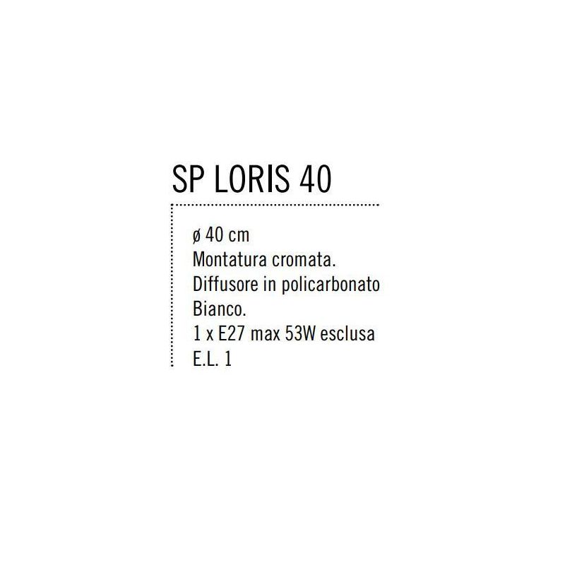 LORIS 40 SOSPENSIONE SINGOLA IN POLICARBONATO BIANCO DIAMETRO CM 40 MODERNA DI ILLUMINANDO Illuminando - Cristalensi Shop Online