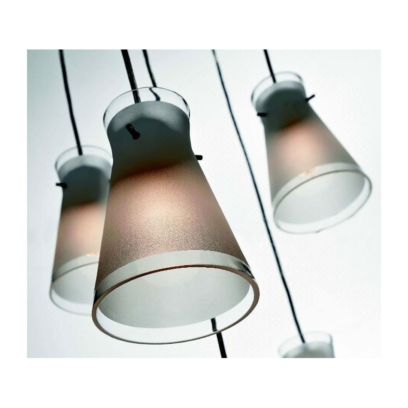 BILLY SOSPENSIONE 8 LUCI IN VETRO SABBIATO ESTERNO DESIGN MODERNO DIAMETRO CM 60 DI ILLUMINANDO Illuminando - Cristalensi Shop O