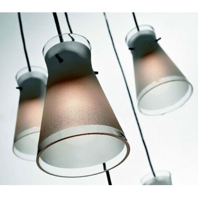 BILLY SOSPENSIONE 8 LUCI IN VETRO SABBIATO ESTERNO DESIGN MODERNO DIAMETRO CM 60 DI ILLUMINANDO Illuminando - Cristalensi Shop O