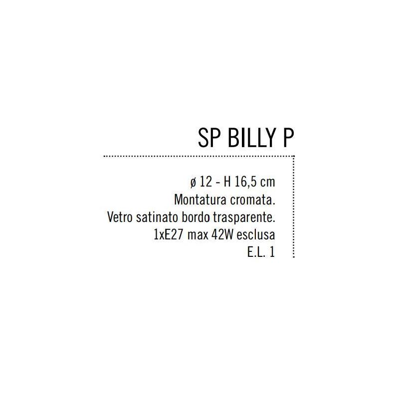 BILLY PICCOLA SOSPENSIONE IN VETRO SOFFIATO DIAMETRO 12 CM SABBIATA BORDO TRASPARENTE Illuminando - Cristalensi Shop Online