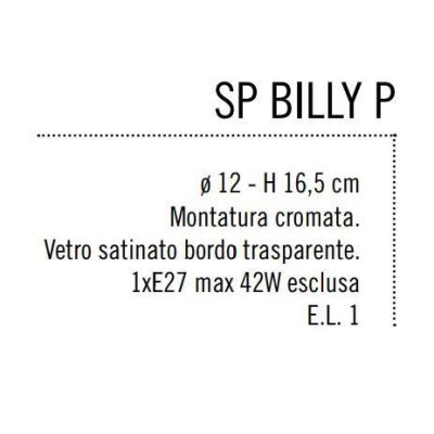 BILLY PICCOLA SOSPENSIONE IN VETRO SOFFIATO DIAMETRO 12 CM SABBIATA BORDO TRASPARENTE Illuminando - Cristalensi Shop Online
