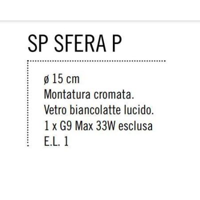 SFERA PICCOLA SOSPENSIONE IN VETRO BIANCO LUCIDO DIAMETRO 15 CM MONTATURA CROMO Illuminando - Cristalensi Shop Online