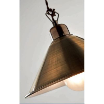 STREET SOSPENSIONE SINGOLA STILE RUSTICO CON PIATTINO IN METALLO BRUNITO DI ILLUMINANDO Illuminando - Cristalensi Shop Online