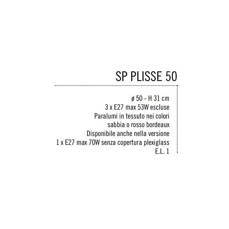 PLISSE SOSPENSIONE IN TESSUTO DIAMETRO 50 Illuminando - Cristalensi Shop Online