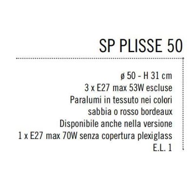 PLISSE SOSPENSIONE IN TESSUTO DIAMETRO 50 Illuminando - Cristalensi Shop Online