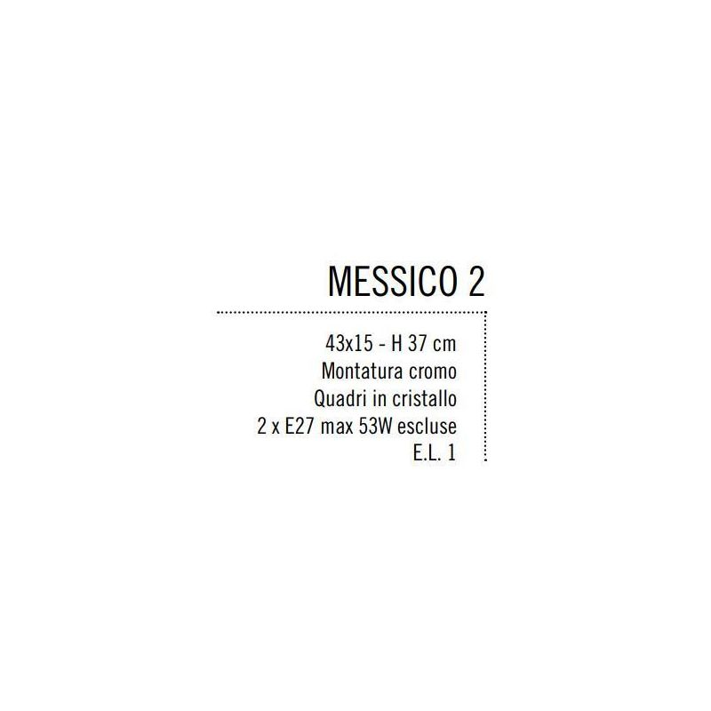 MESSICO LAMPADARIO SOSPENSIONE RETTANGOLARE CROMATA CON PENDAGLI IN CRISTALLO Illuminando - Cristalensi Shop Online