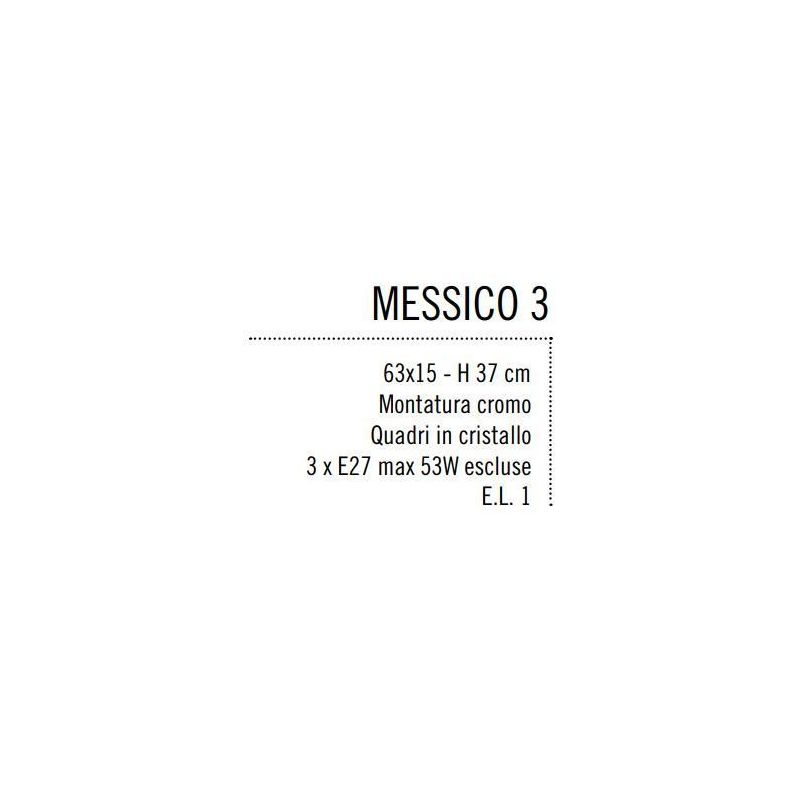 MESSICO LAMPADARIO RETTANGOLARE 63X15 CM CON PENDAGLIERIA IN CRISTALLO E MONTATURA CROMO Illuminando - Cristalensi Shop Online