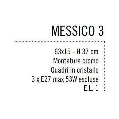MESSICO LAMPADARIO RETTANGOLARE 63X15 CM CON PENDAGLIERIA IN CRISTALLO E MONTATURA CROMO Illuminando - Cristalensi Shop Online