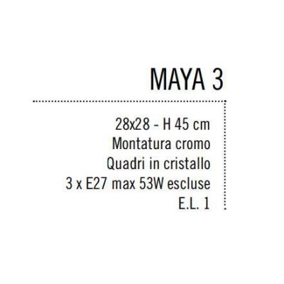 MAYA SOSPENSIONE QUADRATA CON CRISTALLI 3 LUCI Illuminando - Cristalensi Shop Online