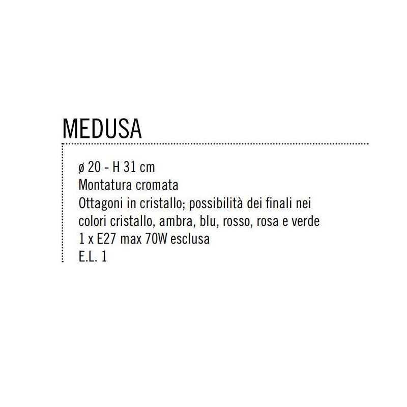 MEDUSA SOSPENSIONE CRISTALLI TRASPARENTI E FILA COLORATI A SCELTA Illuminando - Cristalensi Shop Online