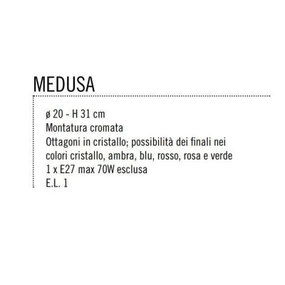 MEDUSA SOSPENSIONE CRISTALLI TRASPARENTI E FILA COLORATI A SCELTA Illuminando - Cristalensi Shop Online