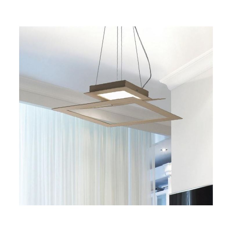 SKY SOSPENSIONE QUADRATA ULTRAMODERNA CON BIEMISSIONE DI LUCE BIANCO O SABBIA DI ILLUMINANDO Illuminando - Cristalensi Shop Onli