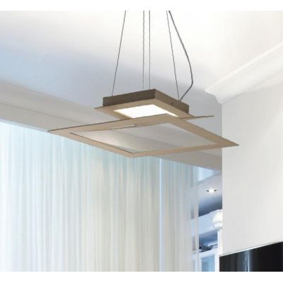 SKY SOSPENSIONE QUADRATA ULTRAMODERNA CON BIEMISSIONE DI LUCE BIANCO O SABBIA DI ILLUMINANDO Illuminando - Cristalensi Shop Onli