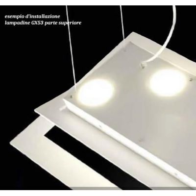 SKY SOSPENSIONE QUADRATA ULTRAMODERNA CON BIEMISSIONE DI LUCE BIANCO O SABBIA DI ILLUMINANDO Illuminando - Cristalensi Shop Onli