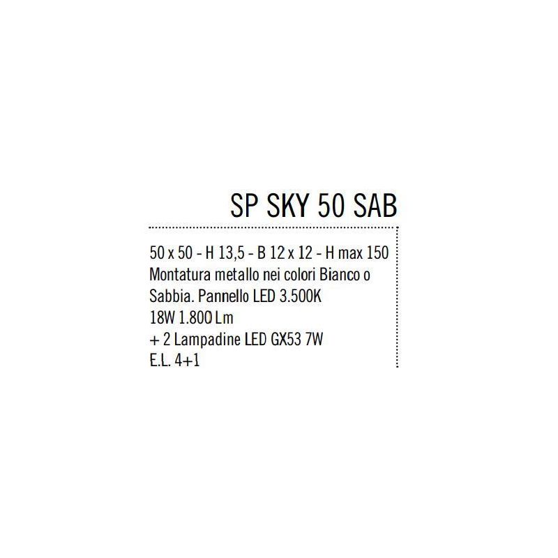 SKY SOSPENSIONE QUADRATA ULTRAMODERNA CON BIEMISSIONE DI LUCE BIANCO O SABBIA DI ILLUMINANDO Illuminando - Cristalensi Shop Onli