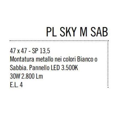 SKY PLAFONIERA QUADRATA ULTRAMODERNA CON LED DA 30W IN METALLO BIANCO O SABBIA DI ILLUMINANDO Illuminando - Cristalensi Shop Onl