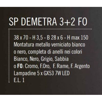 DEMETRA NERA SOSPENSIONE DI ILLUMINANDO CON ANELLI DI 8 COLORI E LAMPADINE GX53 Illuminando - Cristalensi Shop Online