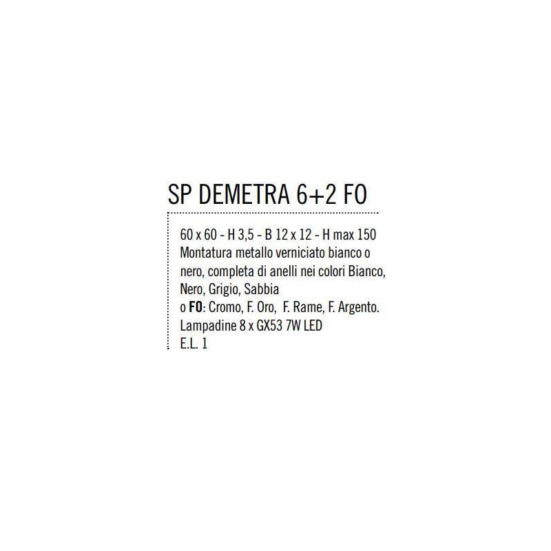 DEMETRA NERA SOSPENSIONE MODERNA 8 LUCI DI ILLUMINANDO CON ANELLI IN 8 COLORI A SCELTA Illuminando - Cristalensi Shop Online