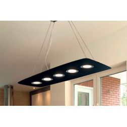 DEMETRA NERA SOSPENSIONE MODERNA 7 LUCI DI ILLUMINANDO CON ANELLI IN 8 COLORI A SCELTA Illuminando - Cristalensi Shop Online