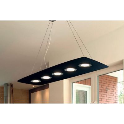 DEMETRA NERA SOSPENSIONE MODERNA 7 LUCI DI ILLUMINANDO CON ANELLI IN 8 COLORI A SCELTA Illuminando - Cristalensi Shop Online