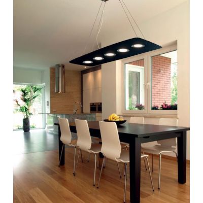 DEMETRA NERA SOSPENSIONE MODERNA 7 LUCI DI ILLUMINANDO CON ANELLI IN 8 COLORI A SCELTA Illuminando - Cristalensi Shop Online