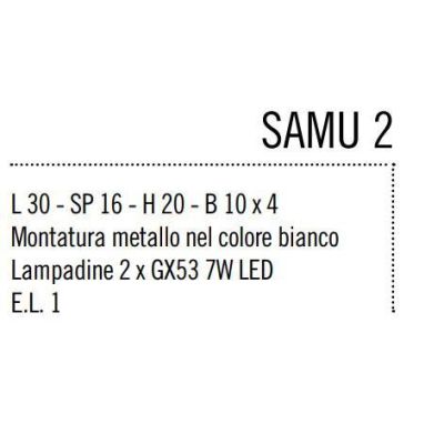 SAMU 2 LAMPADA DA PARETE MODERNA IN METALLO BIANCO DI ILLUMINANDO LAMPADINA GX53 Illuminando - Cristalensi Shop Online