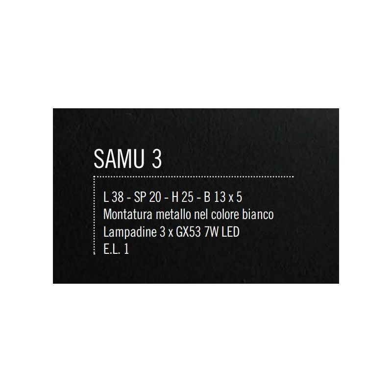 SAMU 3 LAMPADA DA PARETE MODERNA IN METALLO BIANCO DI ILLUMINANDO LAMPADINA GX53 Illuminando - Cristalensi Shop Online