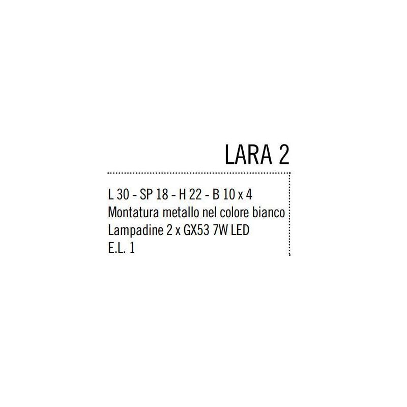 LARA 2 LAMPADA DA PARETE MODERNA IN METALLO BIANCO DI ILLUMINANDO LAMPADINA GX53 Illuminando - Cristalensi Shop Online