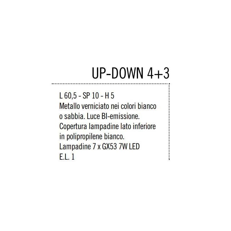 UP DOWN APPLIQUE CM 60 IN METALLO BIANCO, ANTRACITE O SABBIA CON BIEMISSIONE DI LUCE DI ILLUMINANDO Illuminando - Cristalensi Sh