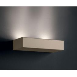 UP 2 PICCOLA APPLIQUE SEMPLICE E MODERNA RETTANGOLARE IN METALLO BIANCO O SABBIA Illuminando - Cristalensi Shop Online