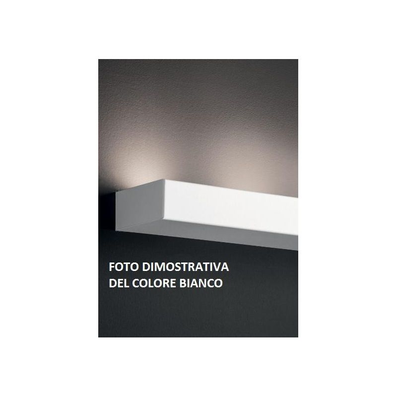 UP 2 PICCOLA APPLIQUE SEMPLICE E MODERNA RETTANGOLARE IN METALLO BIANCO O SABBIA Illuminando - Cristalensi Shop Online