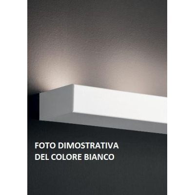UP 2 PICCOLA APPLIQUE SEMPLICE E MODERNA RETTANGOLARE IN METALLO BIANCO O SABBIA Illuminando - Cristalensi Shop Online